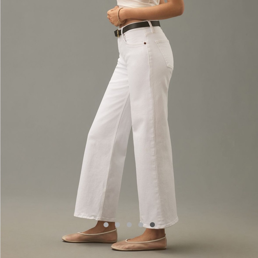 RE/DONE - Mid-Rise Wide-Leg Crop Jeans in White - Size 26